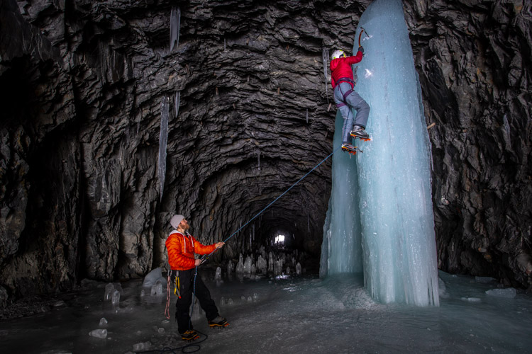 Ice climbing in Valdez